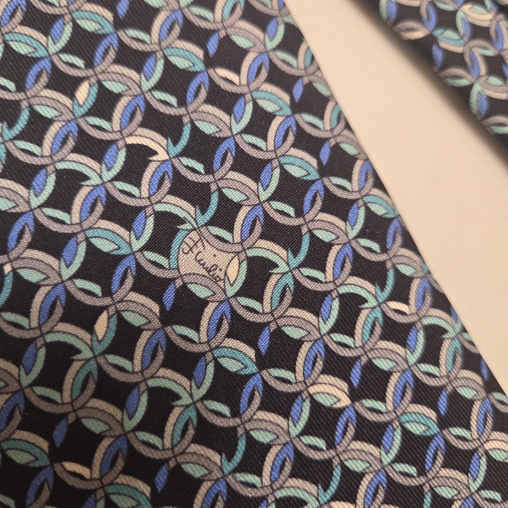 Emilio Pucci Sapphire/Turquoise Pattern Tie - Picture 8 of 8